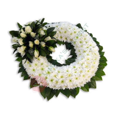 Mums Rose Sympathy Wreath