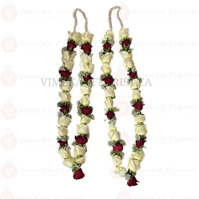 Red and White Rose Milani Garland (Each)