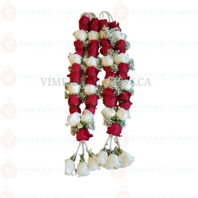Red and White Rose Milani Garland