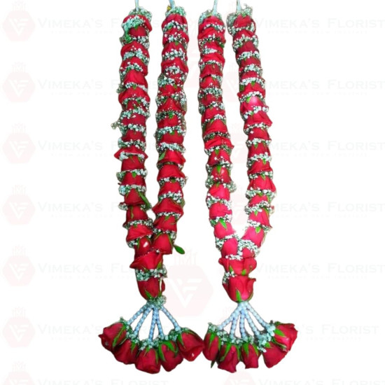 Red Rose + Baby Breath Garland (Each)